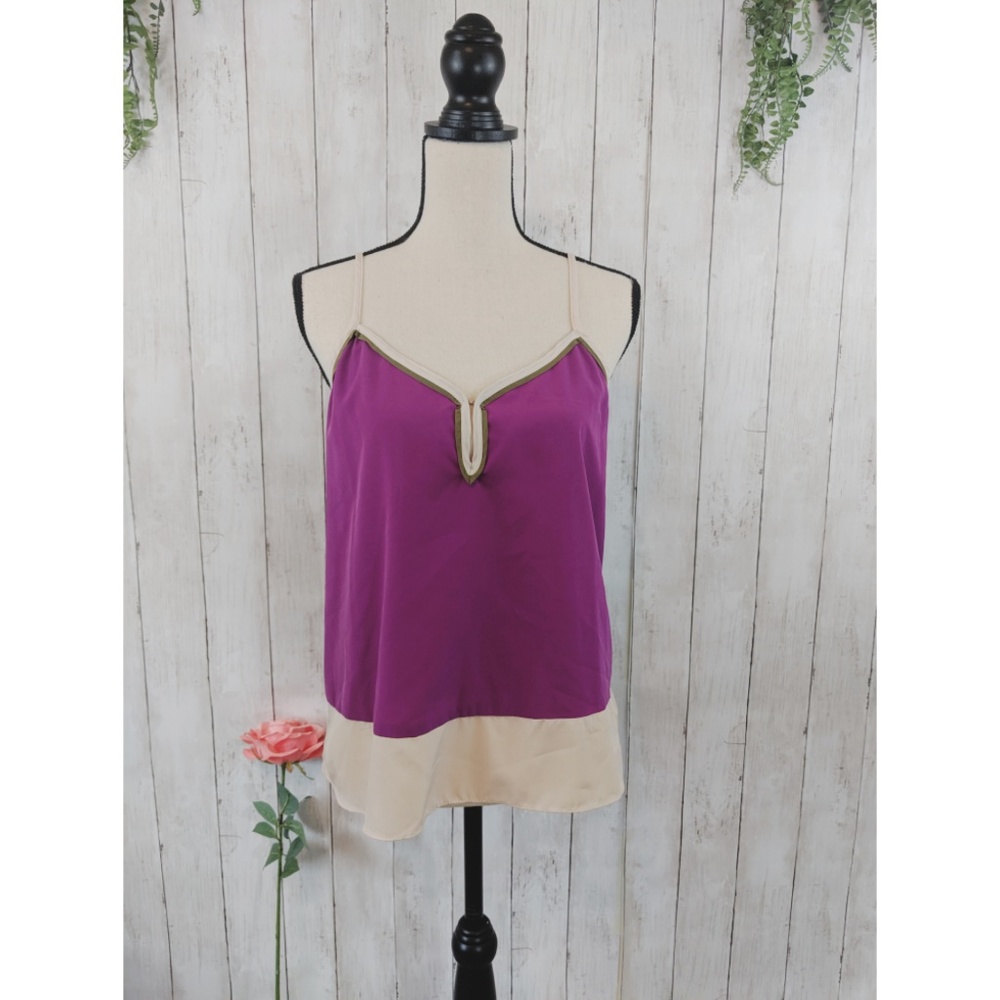 Willow & Clay : tank top purple cream spring polye